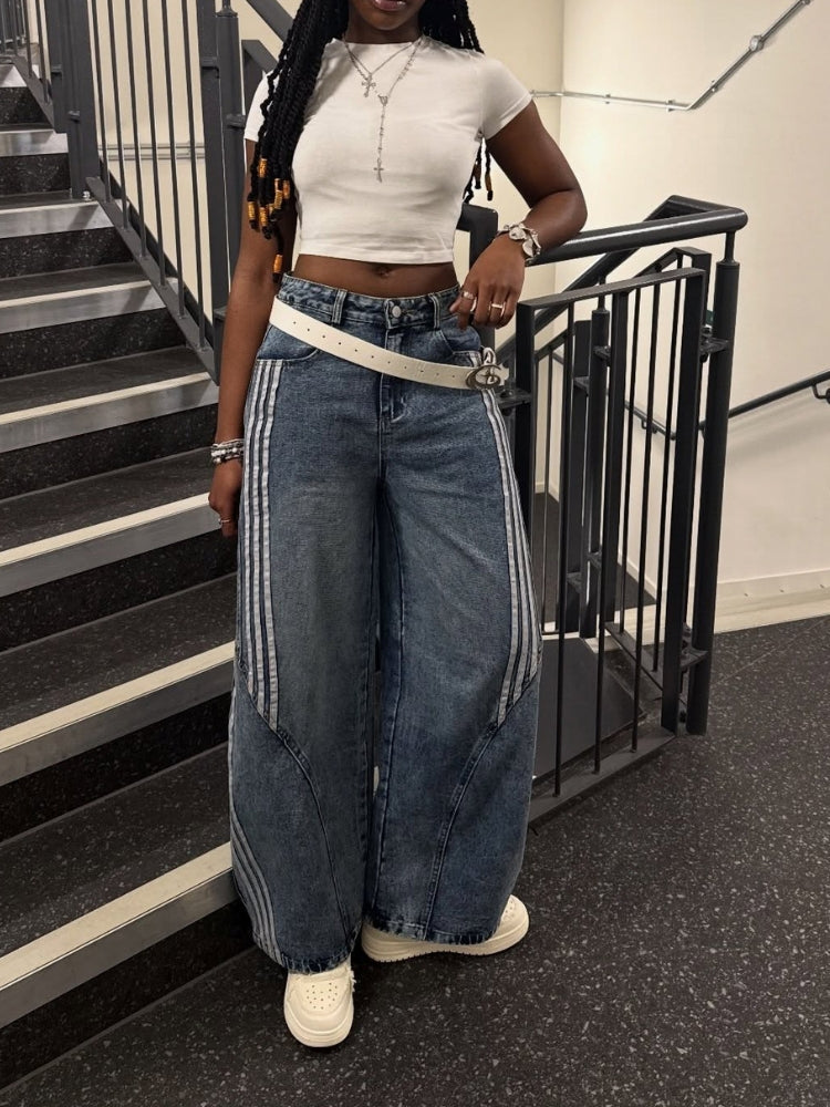 SPDC Striped Barrel Denim Jeans