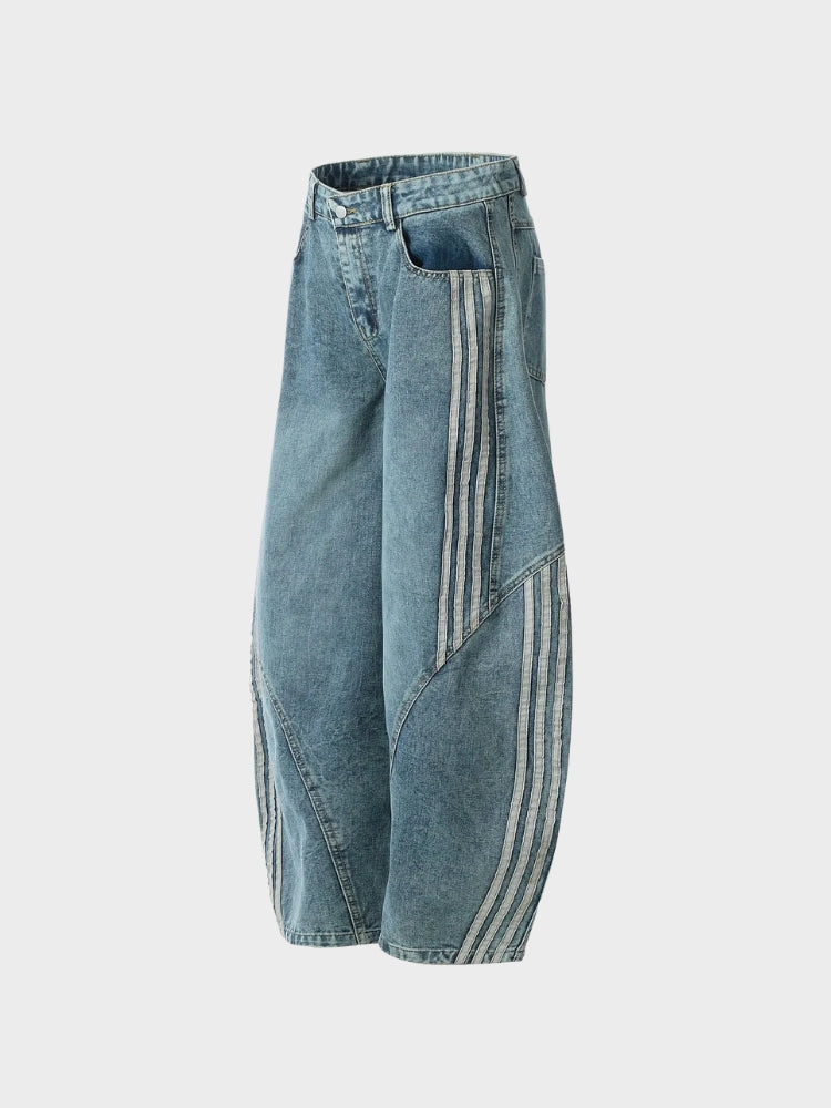 SPDC Striped Barrel Denim Jeans