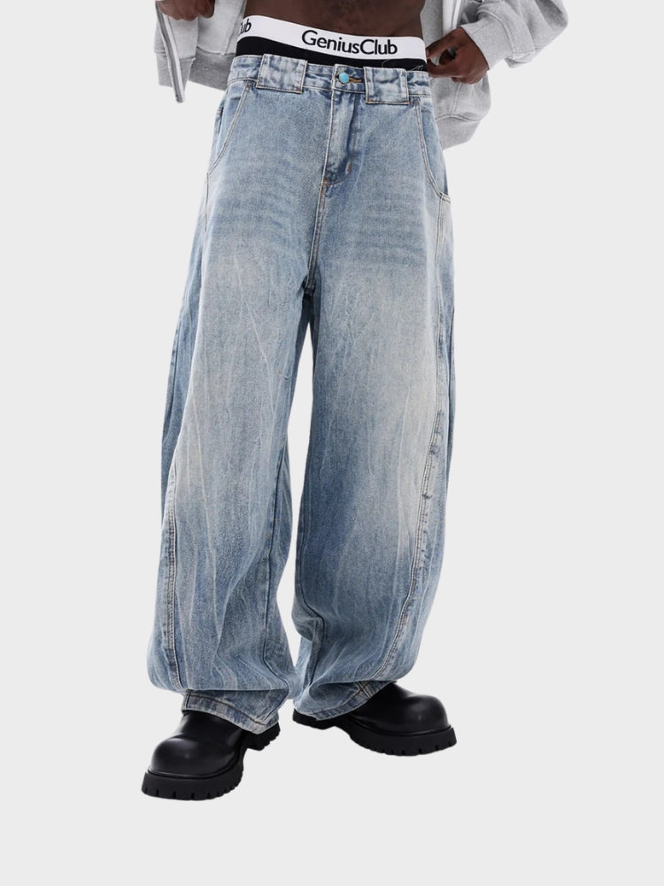 SPDC Acid Washed Baggy Denim Jeans