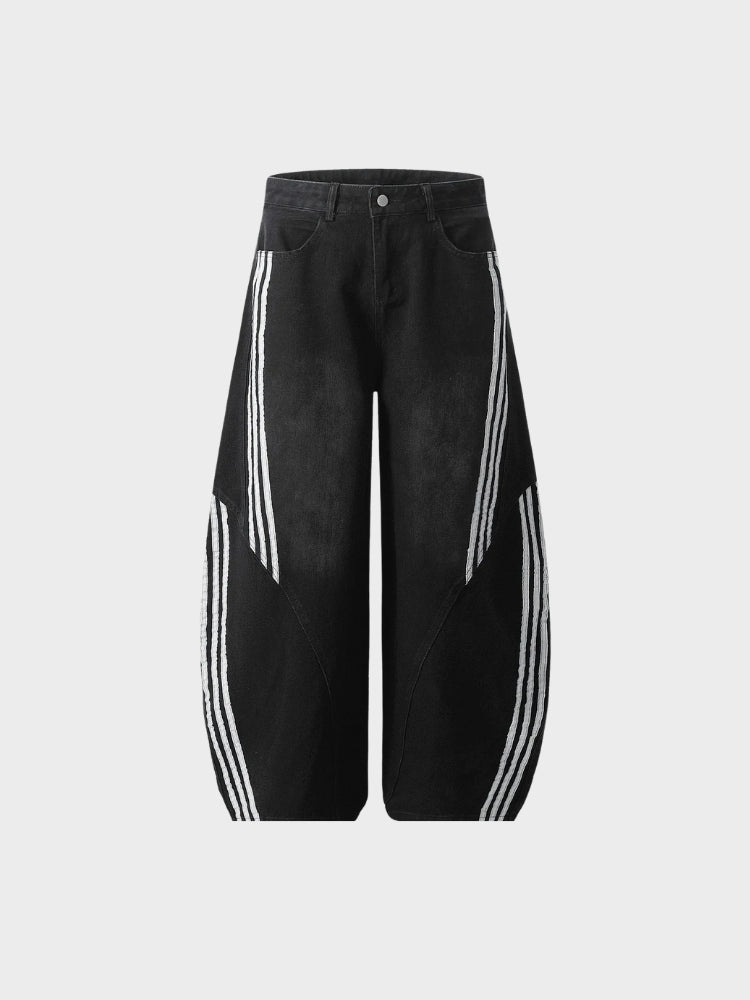 SPDC Striped Barrel Denim Jeans
