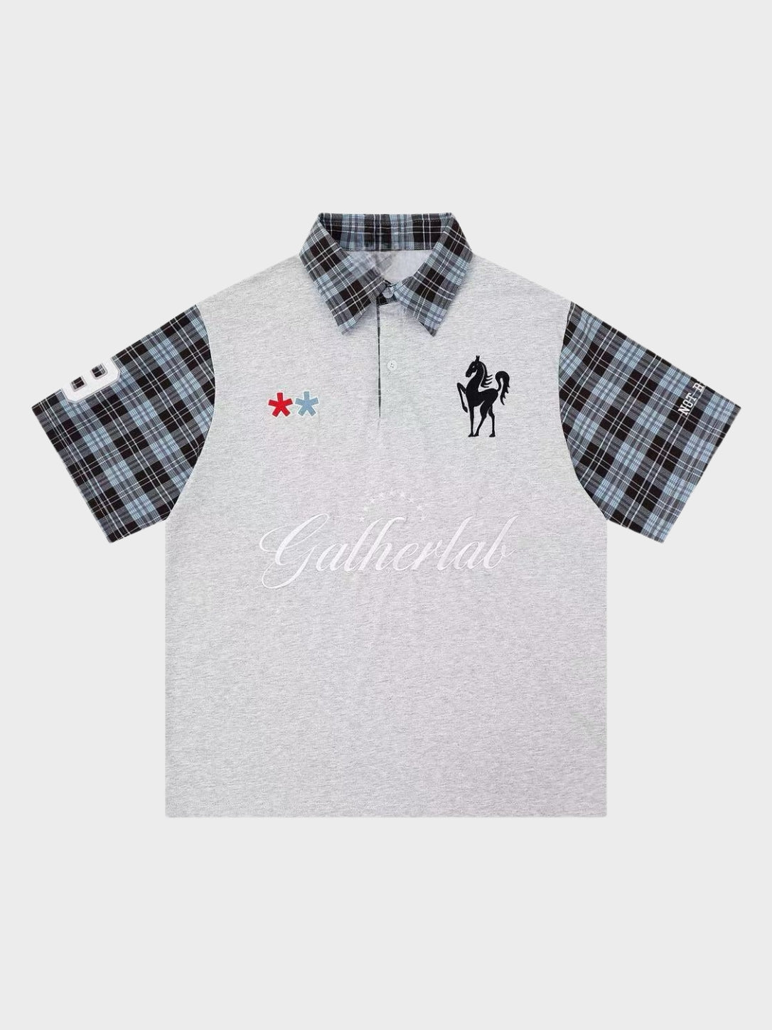 SPDC Plaid Sleeve Polo Shirt