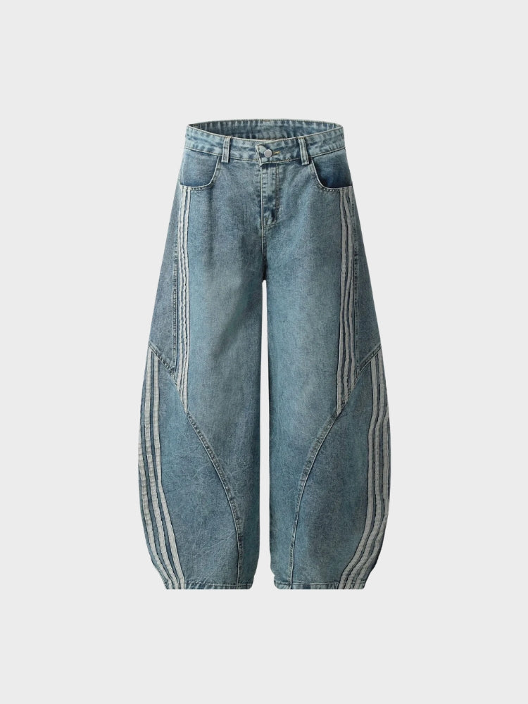 SPDC Striped Barrel Denim Jeans