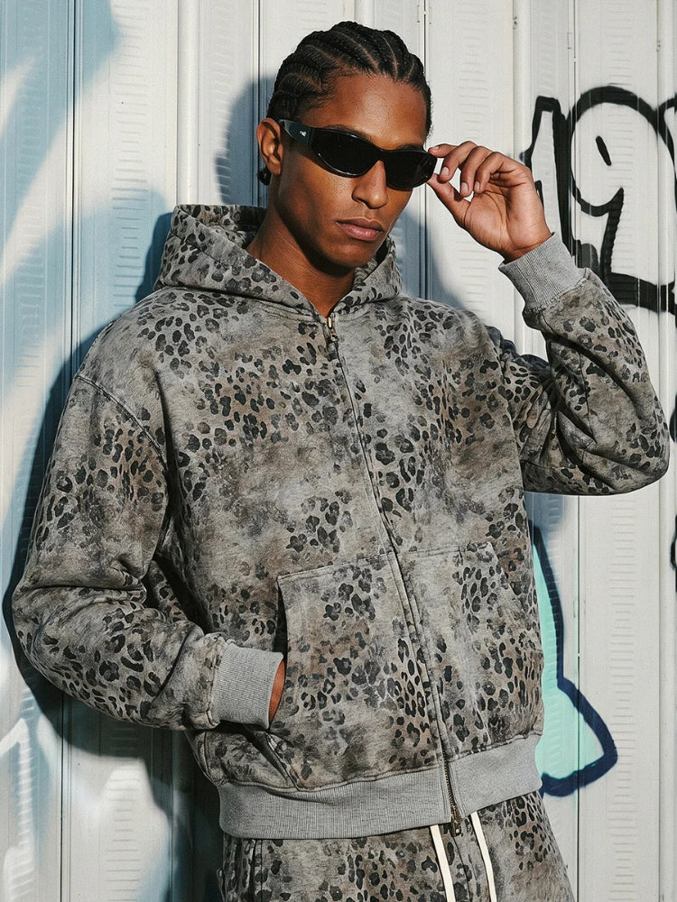 SPDC Leopard Vintage 400 GSM Washed Hoodie