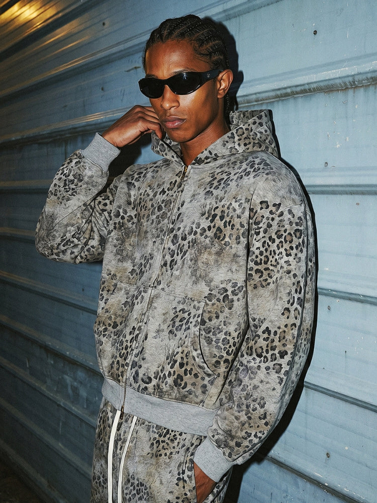 SPDC Leopard Vintage 400 GSM Washed Hoodie