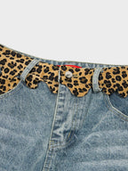 SPSC Ripped Leopard Denim Jorts