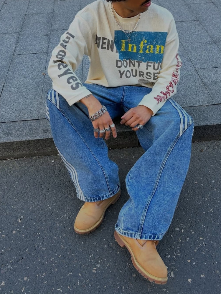 SPDC Striped Barrel Denim Jeans