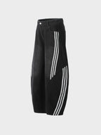 SPSC Striped Barrel Denim Jeans