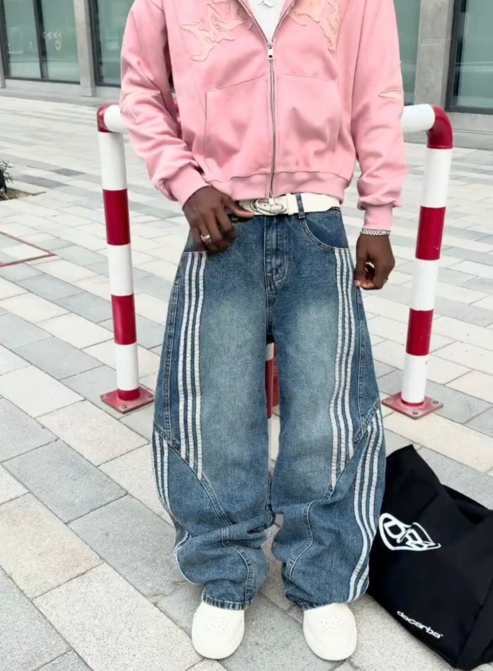 SPDC Striped Barrel Denim Jeans