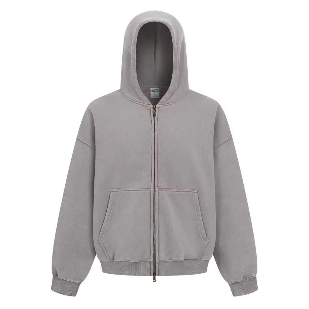 Heavyweight vintage washed zipper