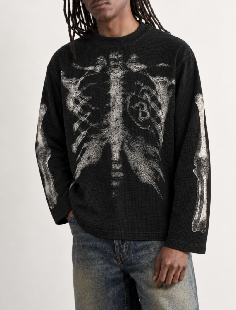 SPSC Waffle Knitted Skeleton Longsleeve