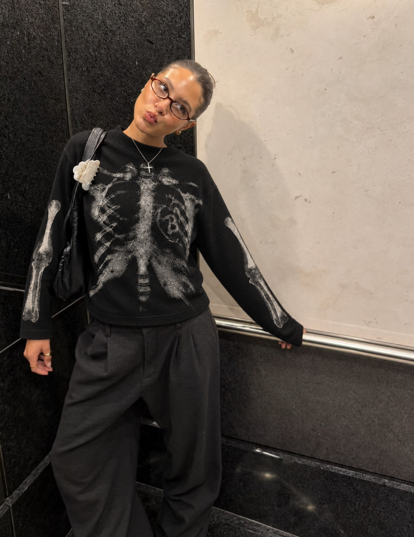 SPSC Waffle Knitted Skeleton Longsleeve